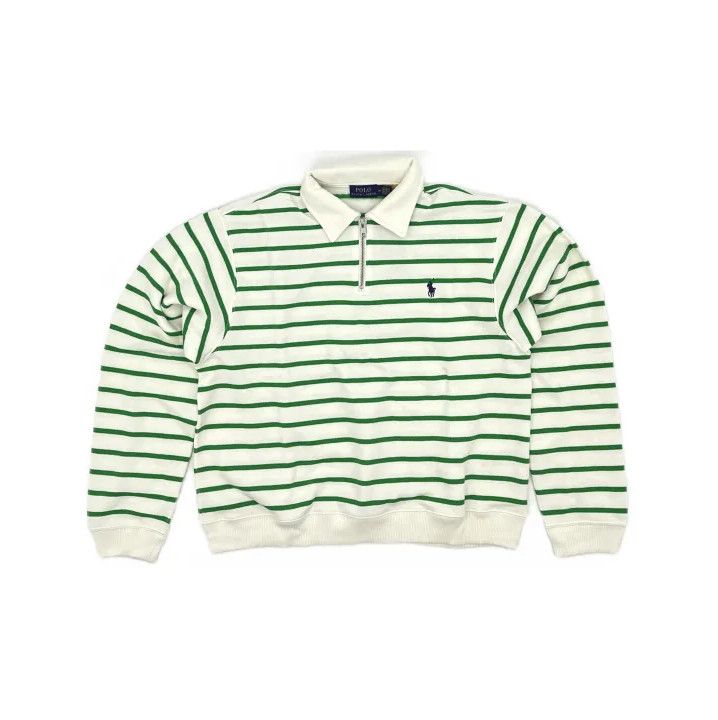 Polo Ralph Lauren Polo Ralph Lauren Half-Zip Striped Sweatshirt Size US M / EU 48-50 / 2 - 2 Thumbnail