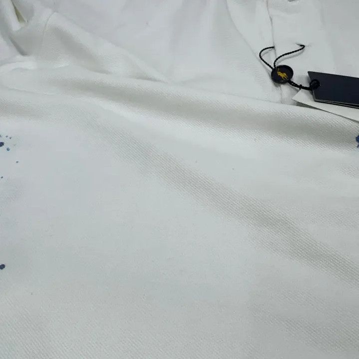 Polo Ralph Lauren Polo Ralph Lauren White Splatter Logo Polo Shirt Size US L / EU 52-54 / 3 - 12 Thumbnail