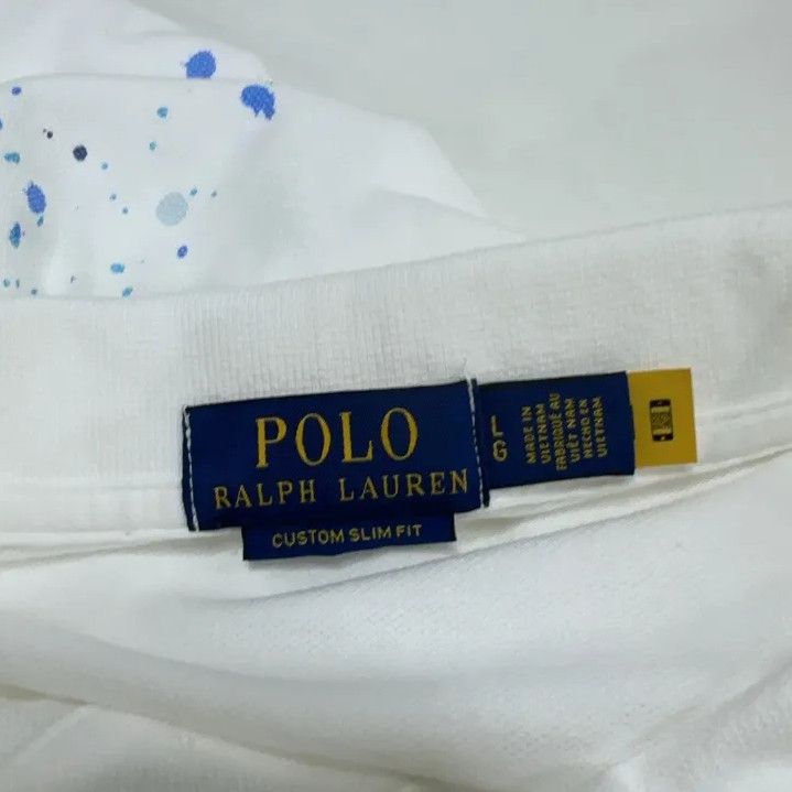 Polo Ralph Lauren Polo Ralph Lauren White Splatter Logo Polo Shirt Size US L / EU 52-54 / 3 - 4 Thumbnail