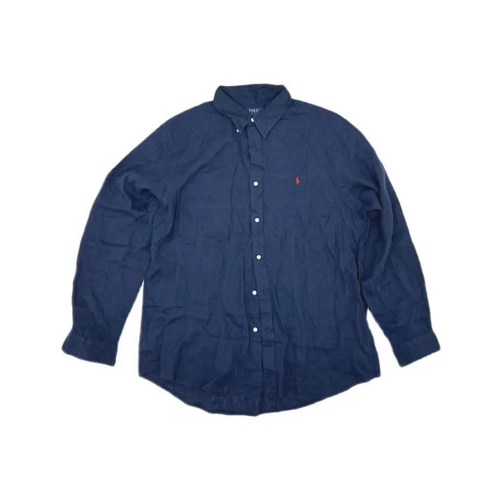 Polo Ralph Lauren Polo Ralph Lauren Solid Logo Embroidered Long Sleeve Shirt Size US XXL / EU 58 / 5 - 2 Thumbnail