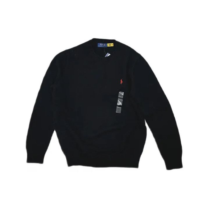 Polo Ralph Lauren Polo Ralph Lauren Men's Black Loose Round Neck Sweater Size US M / EU 48-50 / 2 - 2 Thumbnail