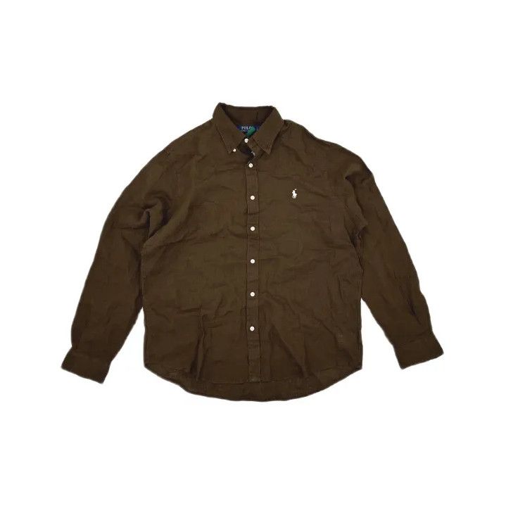 Polo Ralph Lauren Polo Ralph Lauren Solid Long-Sleeve Button-Up Shirt Size US L / EU 52-54 / 3 - 2 Thumbnail
