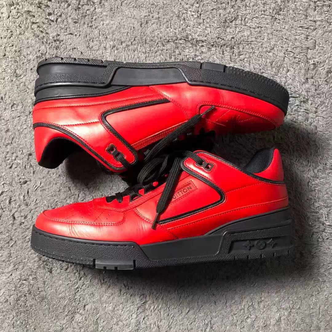 Louis Vuitton Louis Vuitton Red Lowtop Sneakers 41.5 Men Size US 9 / EU 42 - 3 Thumbnail