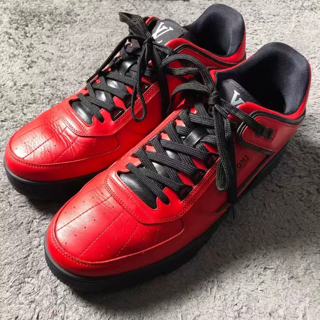 Louis Vuitton Louis Vuitton Red Lowtop Sneakers 41.5 Men Size US 9 / EU 42 - 2 Thumbnail