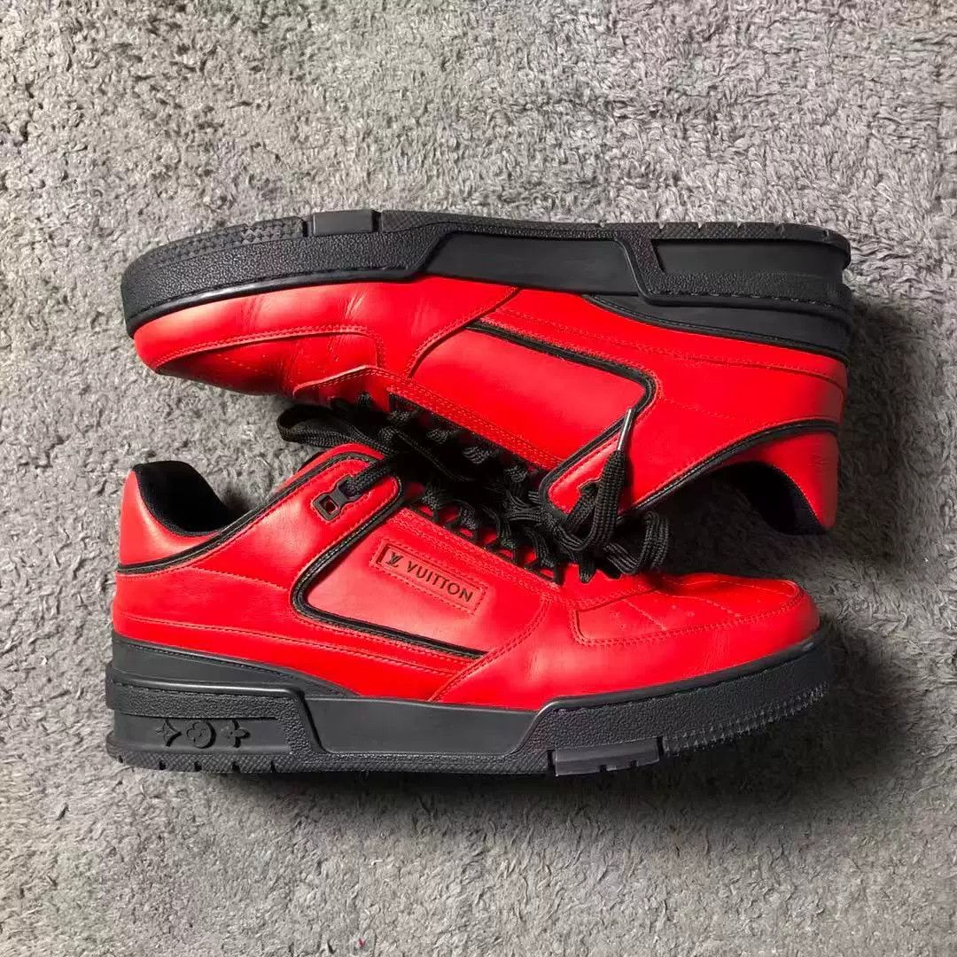 Louis Vuitton Louis Vuitton Red Lowtop Sneakers 41.5 Men Size US 9 / EU 42 - 4 Thumbnail