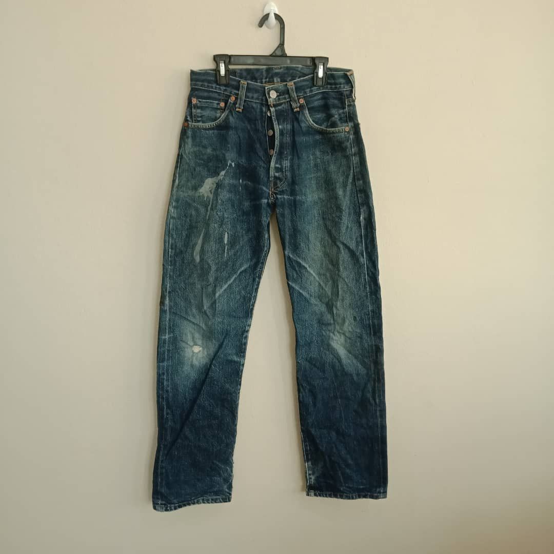 VINTAGE LEVI'S 501XX BIG E W30 L36 SELVEDGE JEAN #555