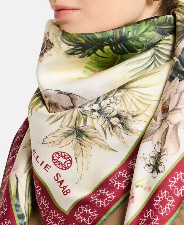 Elie Saab Silk square scarf Size ONE SIZE - 2 Thumbnail
