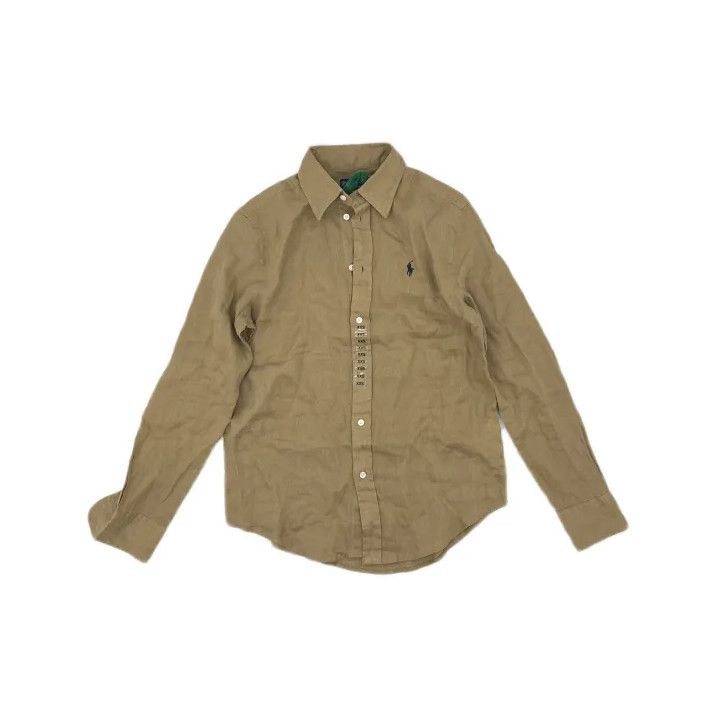 Polo Ralph Lauren Polo Ralph Lauren Khaki Linen Shirt Size US XXS / EU 40 - 2 Thumbnail
