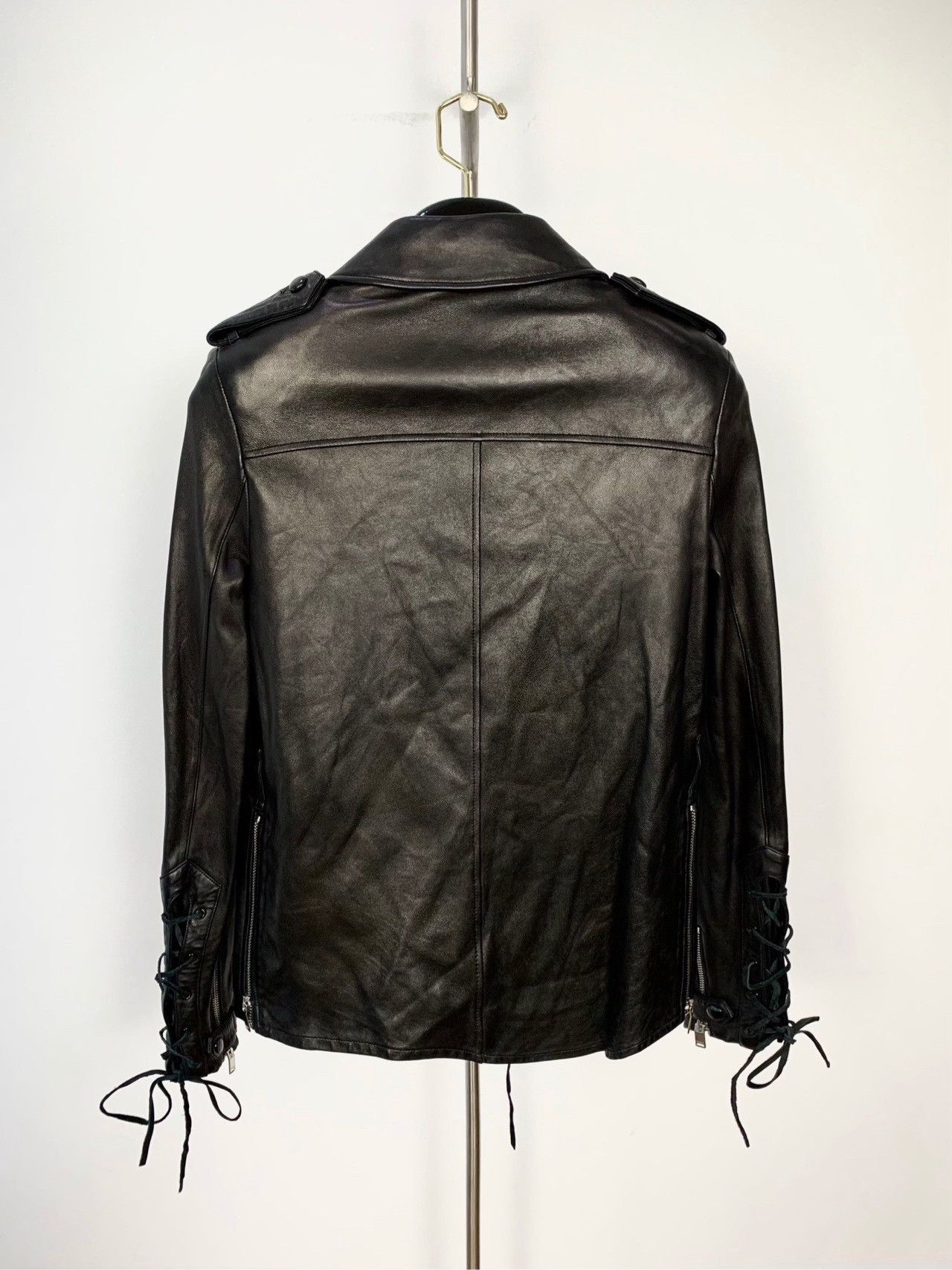 Saint Laurent Paris Saint Laurent Lace-Up Front Leather Jacket Size US M / EU 48-50 / 2 - 2 Thumbnail