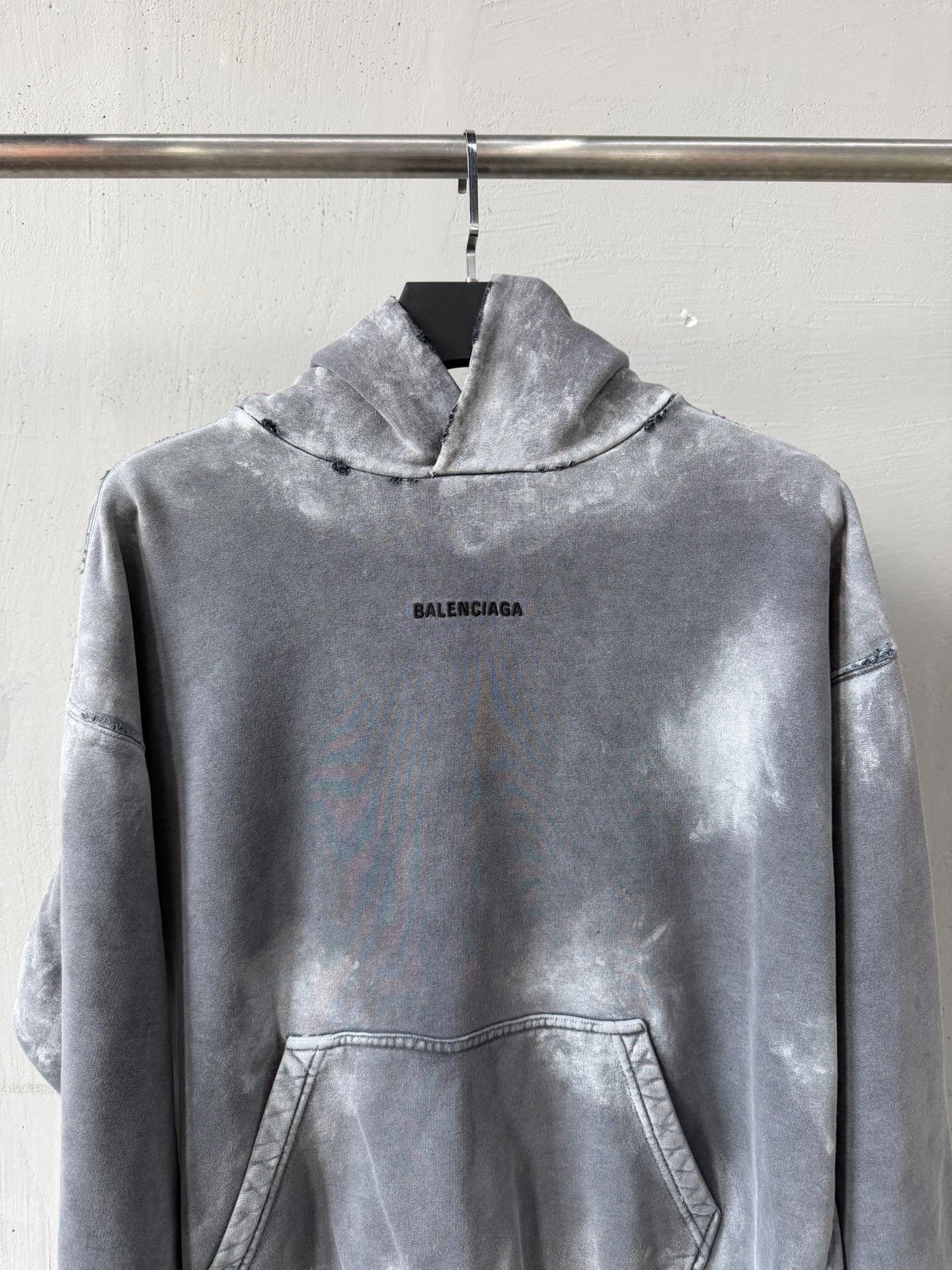Saint Laurent Paris Balenciaga Gray Tie-Dye Logo Hoodie Size US S / EU 44-46 / 1 - 2 Thumbnail