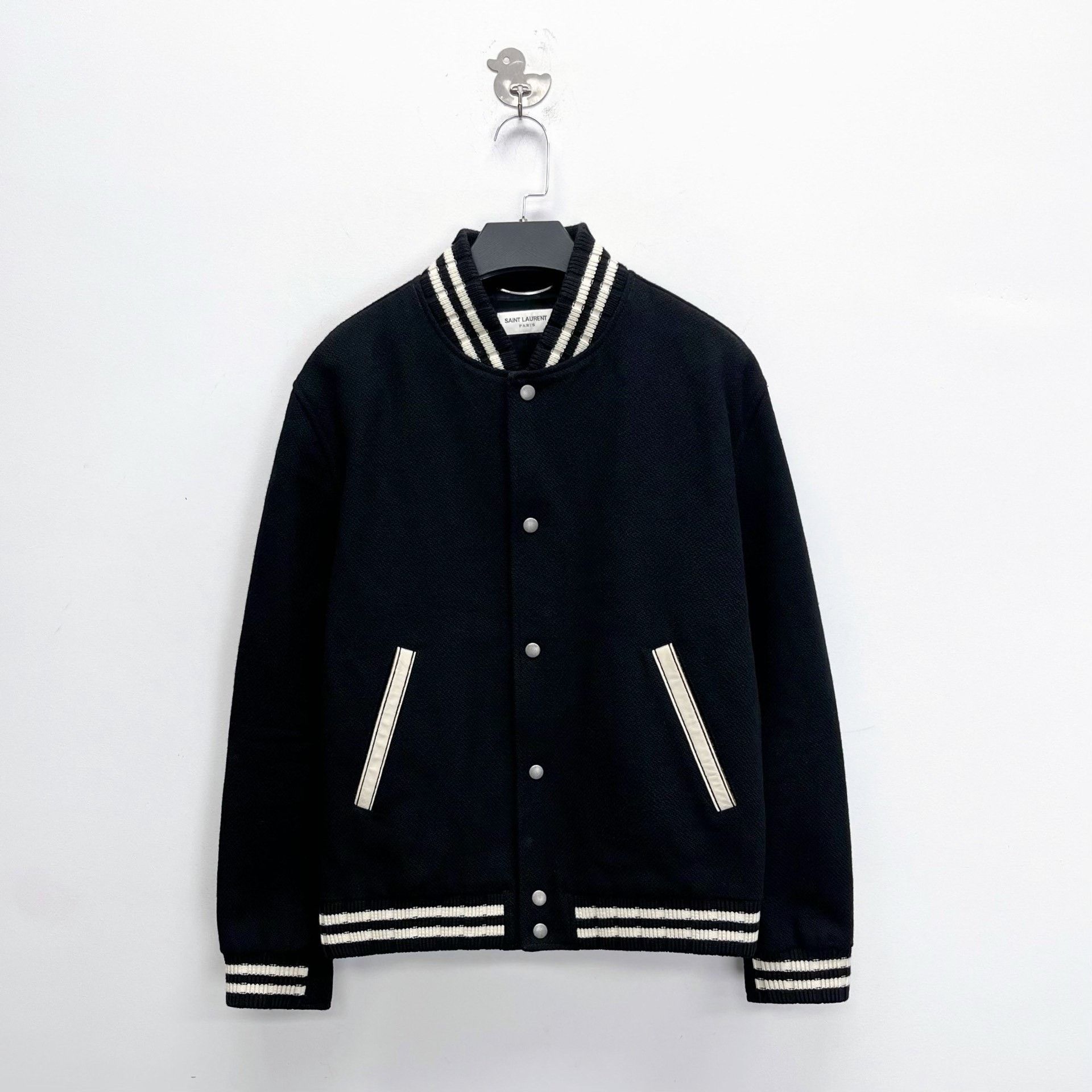 Saint Laurent Paris Saint Laurent Black White Striped Logo Jacket Size US L / EU 52-54 / 3 - 2 Thumbnail