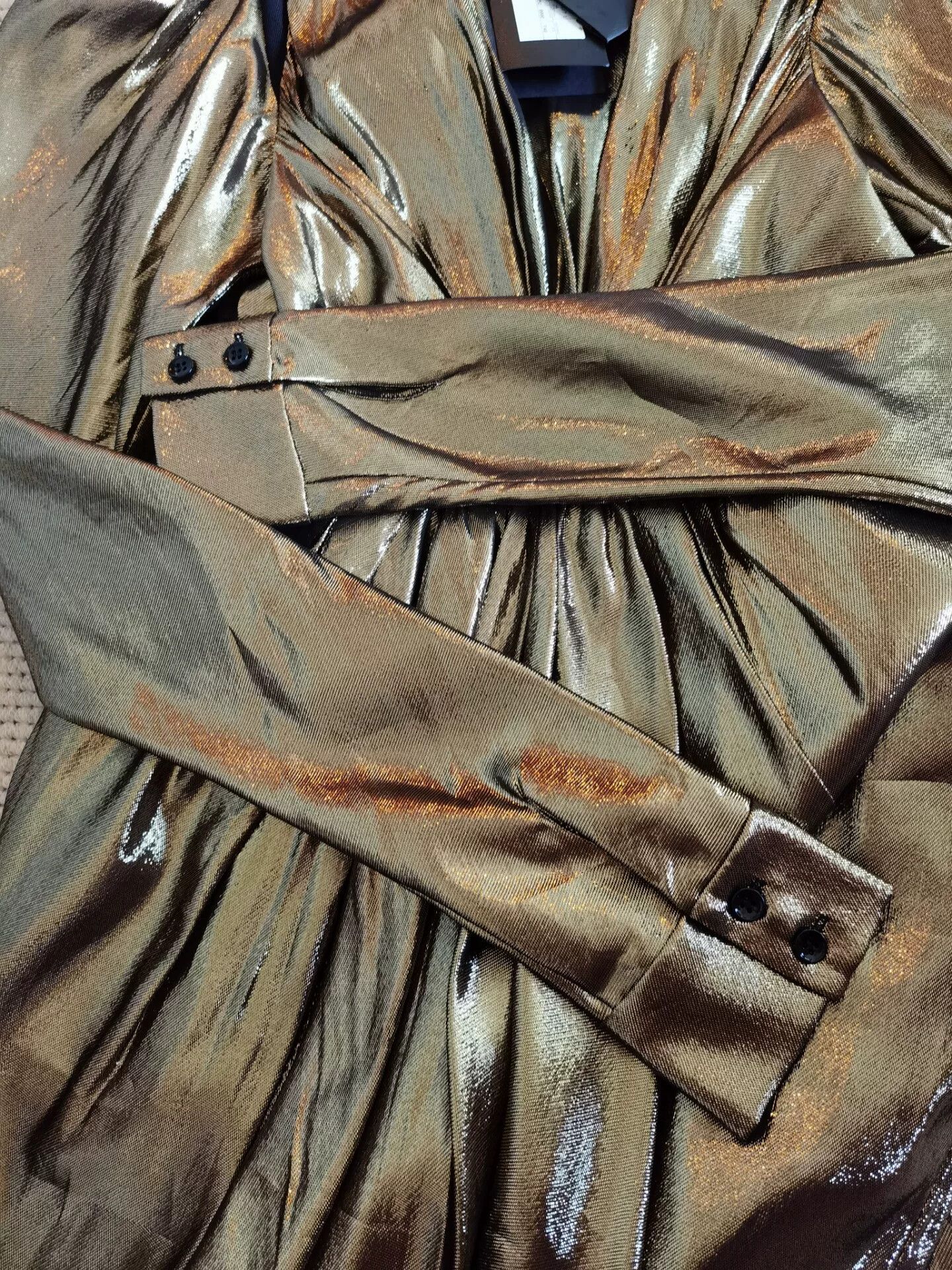 Saint Laurent Paris Saint Laurent 17 Gold Metallic Dress Size S / US 4 / IT 40 - 7 Thumbnail