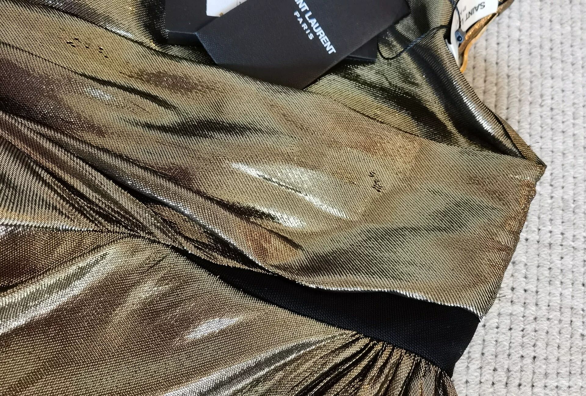 Saint Laurent Paris Saint Laurent 17 Gold Metallic Dress Size S / US 4 / IT 40 - 8 Thumbnail