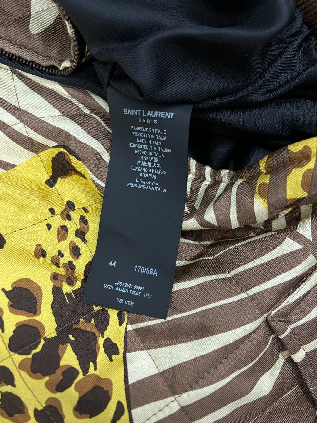 Saint Laurent Paris Saint Laurent Animal Print Quilted Jacket Size US M / EU 48-50 / 2 - 7 Thumbnail