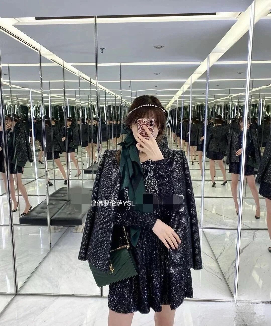 Saint Laurent Paris Saint Laurent Sequin Double-Breasted Blazer Size S / US 4 / IT 40 - 8 Thumbnail