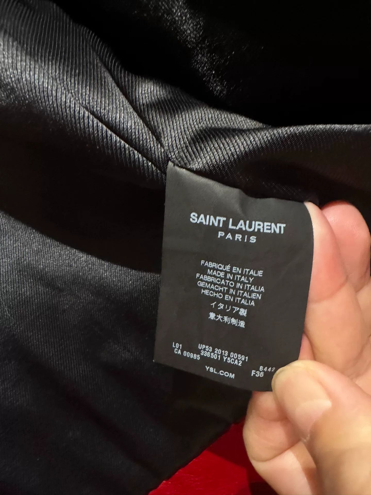 Saint Laurent Paris SAINT LAURENT Red Leather Biker Jacket Size XS / US 0-2 / IT 36-38 - 7 Thumbnail