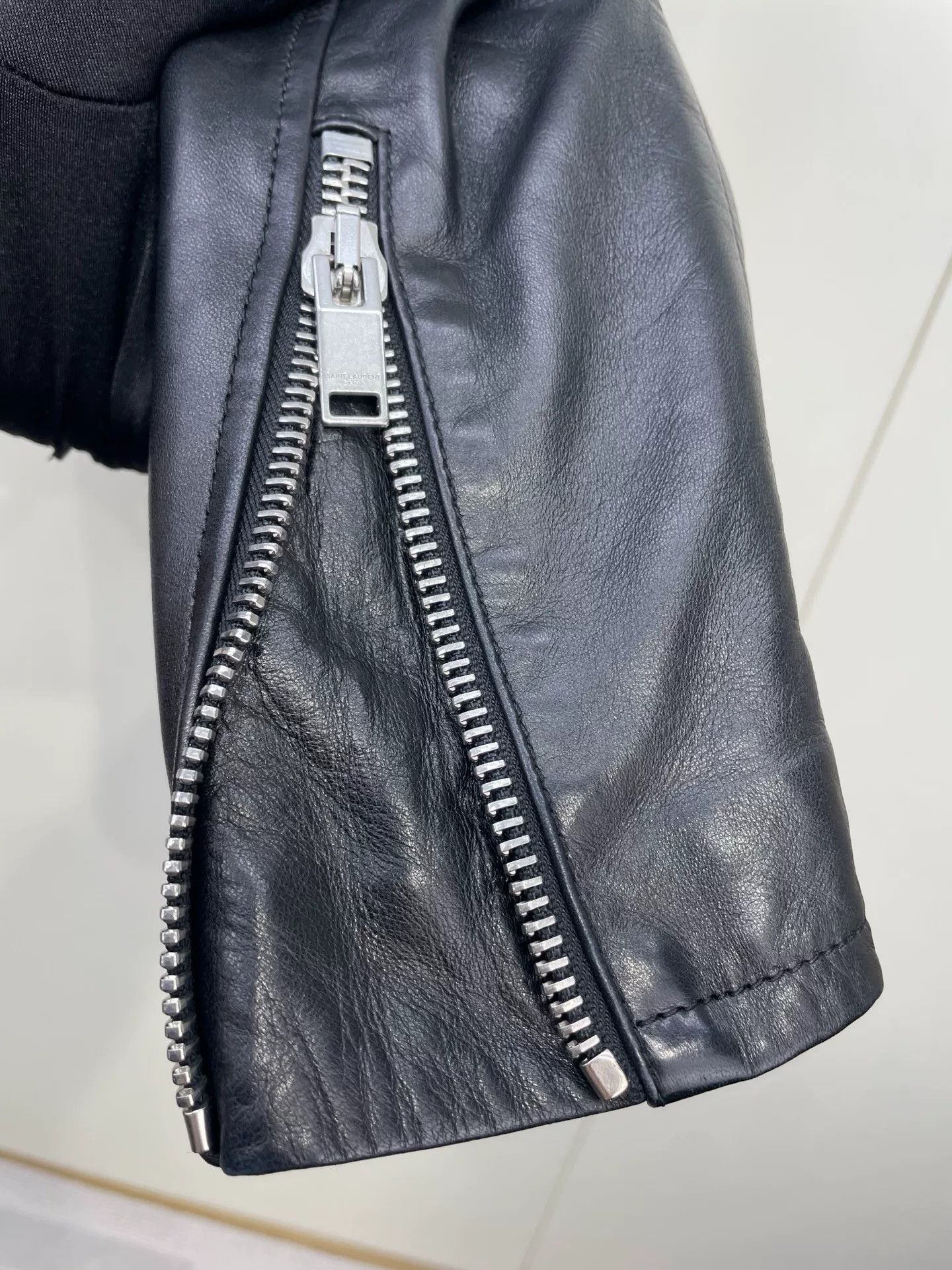 Saint Laurent Paris YSL Saint Laurent Black Biker Jacket Size XS / US 0-2 / IT 36-38 - 3 Thumbnail