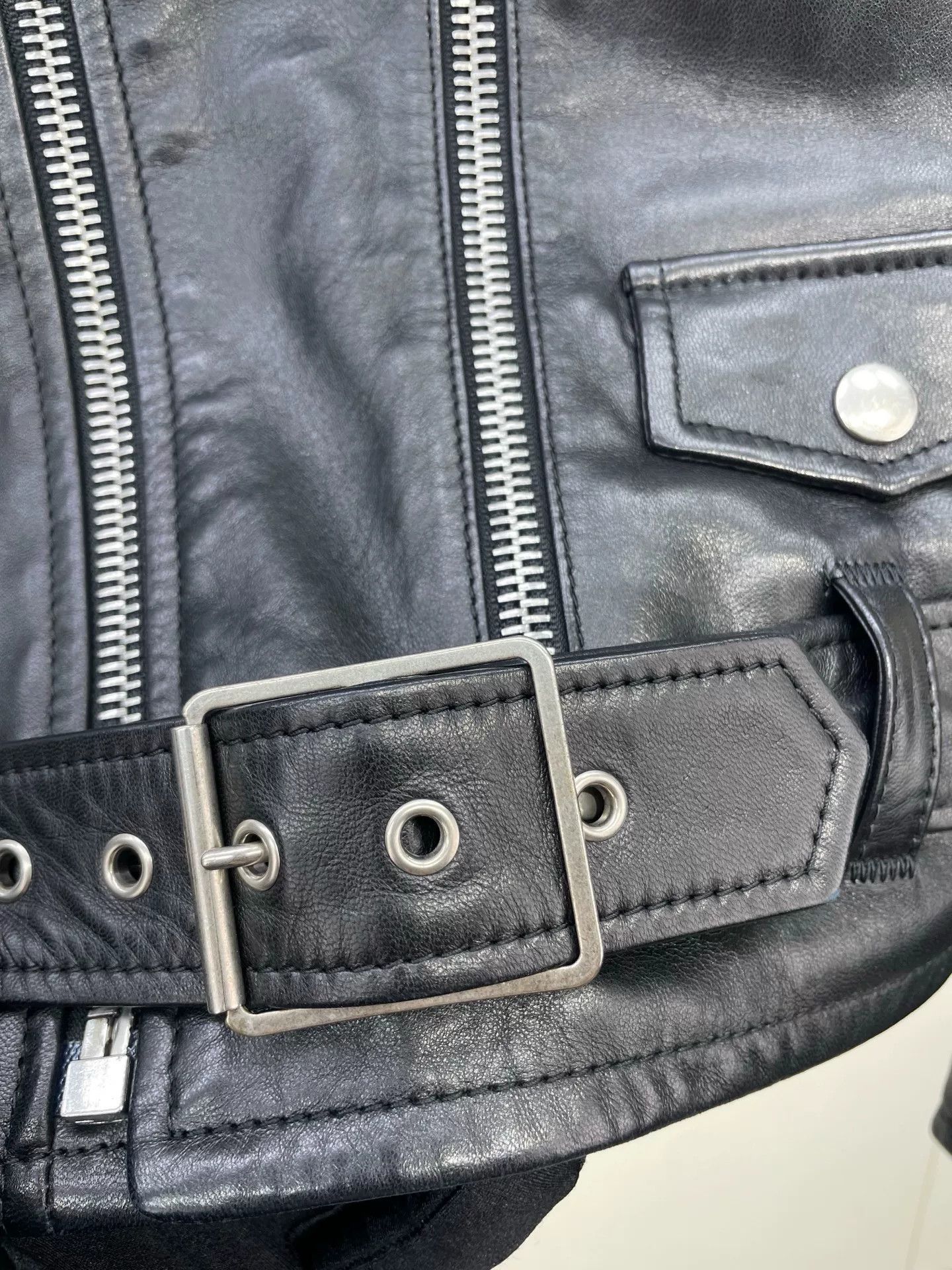 Saint Laurent Paris YSL Saint Laurent Black Biker Jacket Size XS / US 0-2 / IT 36-38 - 4 Thumbnail