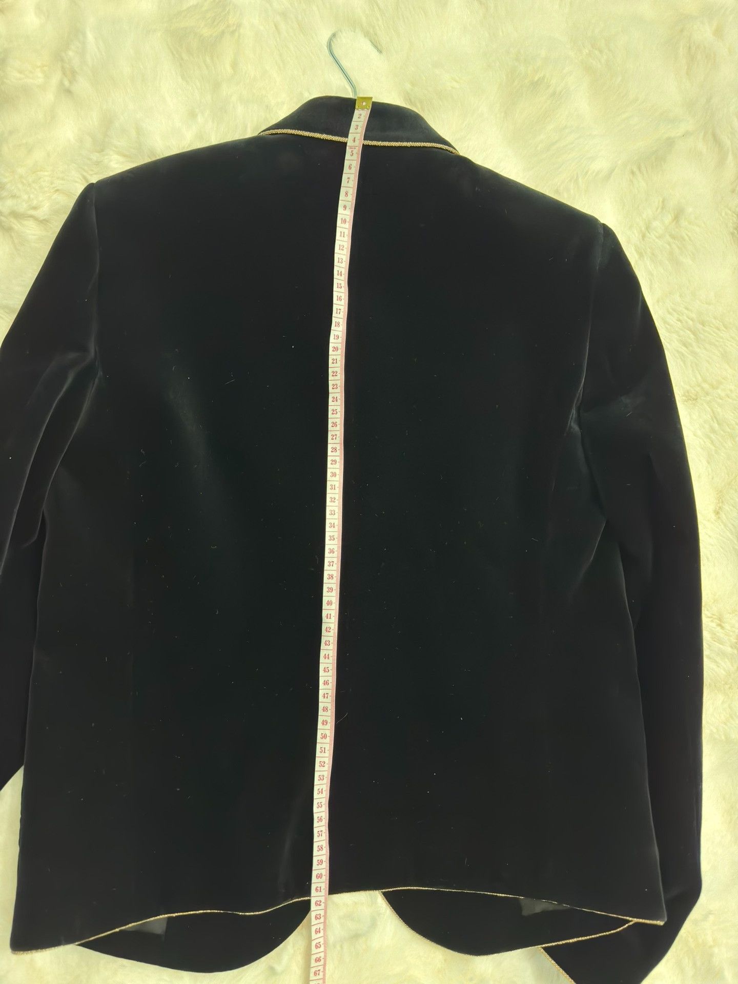 Saint Laurent Paris Saint Laurent Black Velvet Gold Trim Blazer Size US XS / EU 42 / 0 - 9 Thumbnail