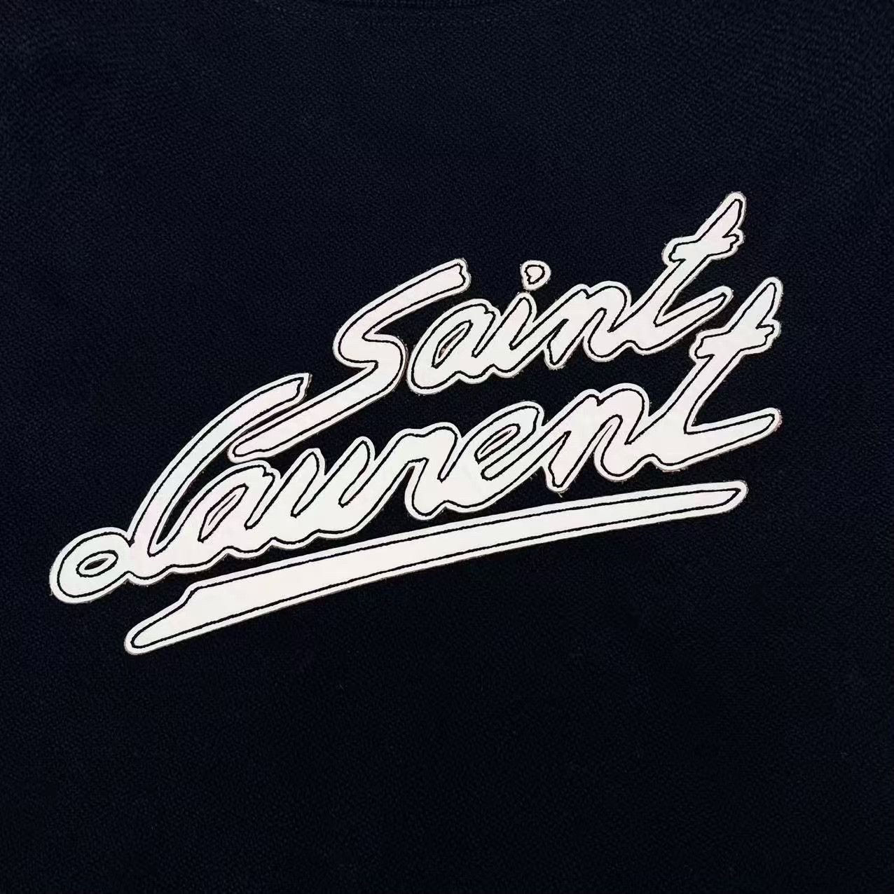Saint Laurent Paris Saint Laurent Black Striped Wool Baseball Jacket Size US L / EU 52-54 / 3 - 4 Thumbnail