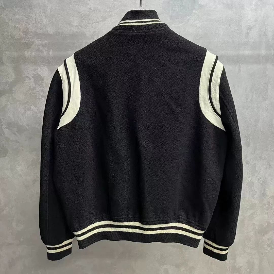 Saint Laurent Paris Saint Laurent Black Striped Varsity Jacket Size US M / EU 48-50 / 2 - 2 Thumbnail