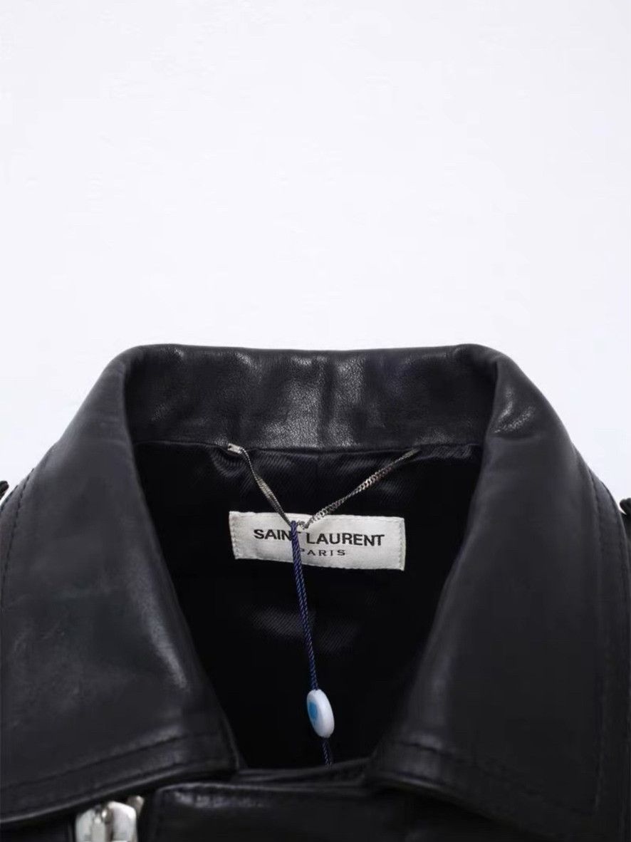 Saint Laurent Paris Saint Laurent Black Leather Zip Jacket Size XS / US 0-2 / IT 36-38 - 4 Thumbnail