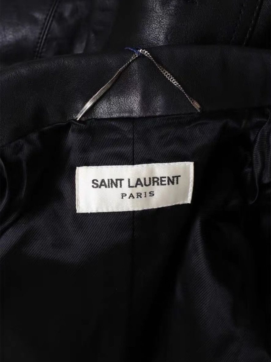 Saint Laurent Paris Saint Laurent Black Leather Zip Jacket Size XS / US 0-2 / IT 36-38 - 3 Thumbnail