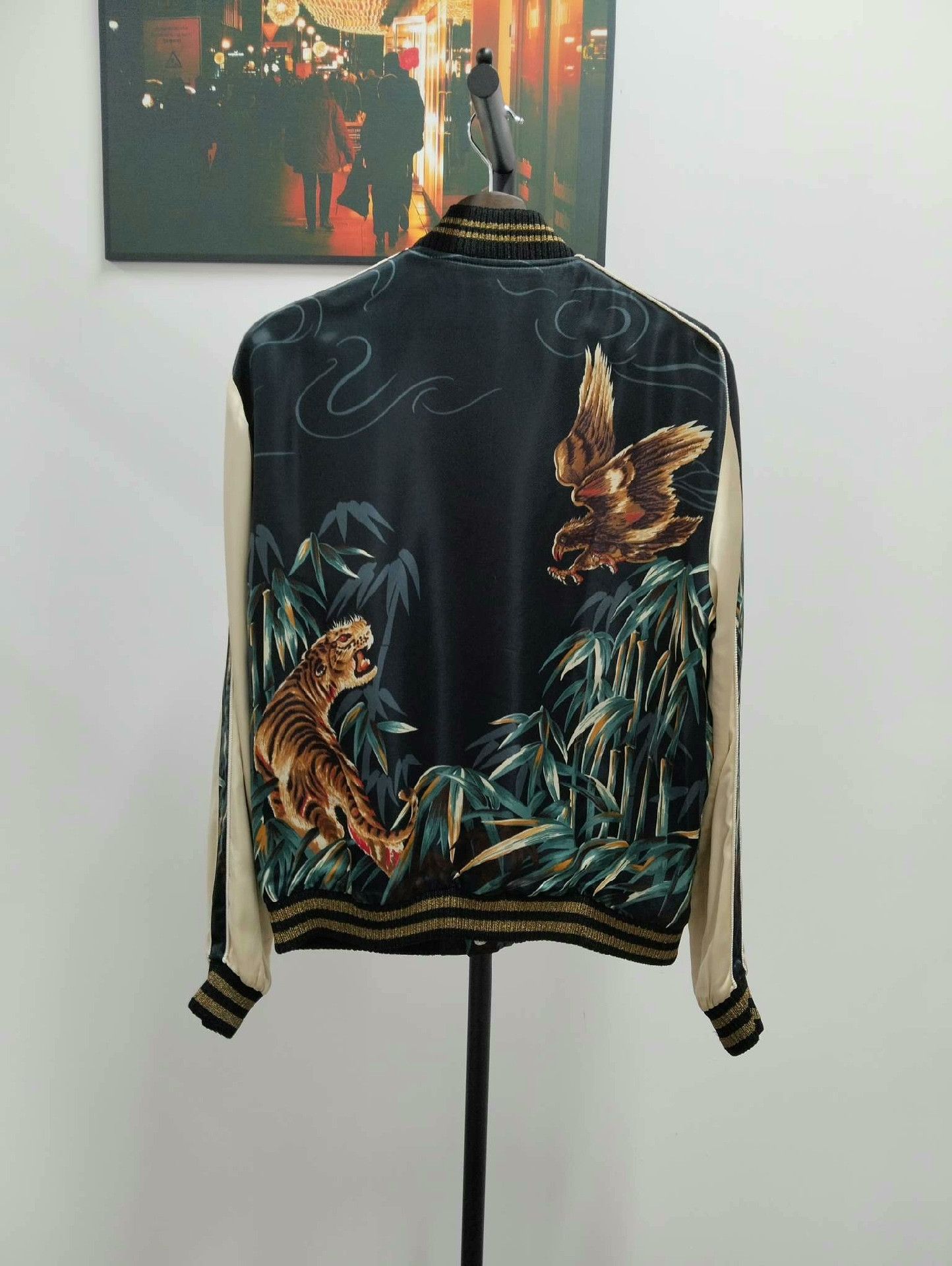 Saint Laurent Paris Saint Laurent Tiger Eagle Embroidered Bomber Jacket Size US S / EU 44-46 / 1 - 2 Thumbnail