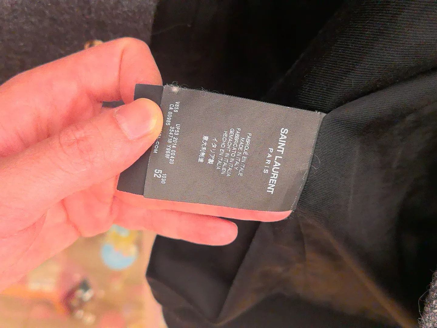 Saint Laurent Paris Saint Laurent Gray Wool Leather Sleeve Jacket Size US L / EU 52-54 / 3 - 3 Thumbnail