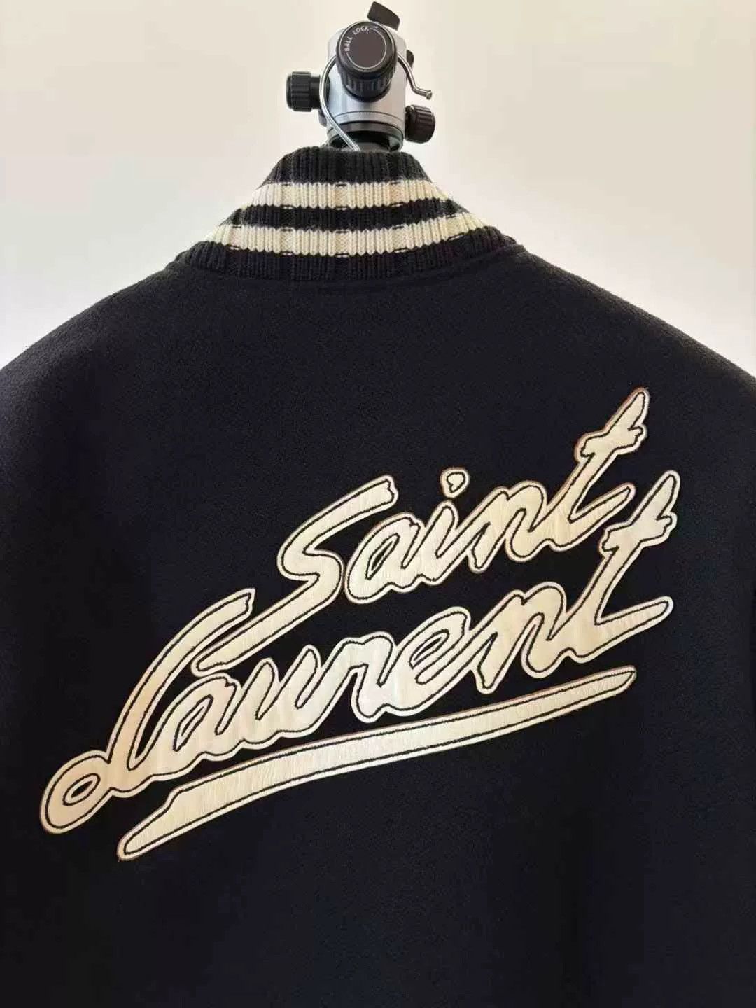 Saint Laurent Paris Saint Laurent Black Signature Baseball Jacket Size US S / EU 44-46 / 1 - 3 Thumbnail
