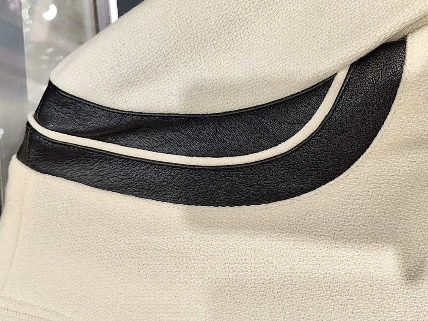 Saint Laurent Paris Saint Laurent Cream Black Baseball Jacket Size US M / EU 48-50 / 2 - 5 Thumbnail