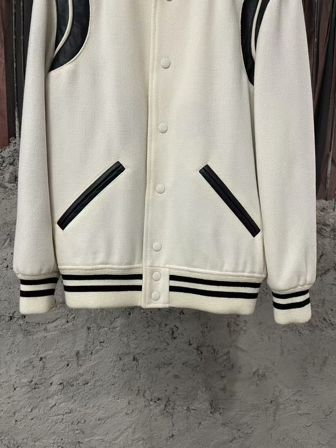 Saint Laurent Paris Saint Laurent White Baseball Jacket Size US XS / EU 42 / 0 - 4 Thumbnail