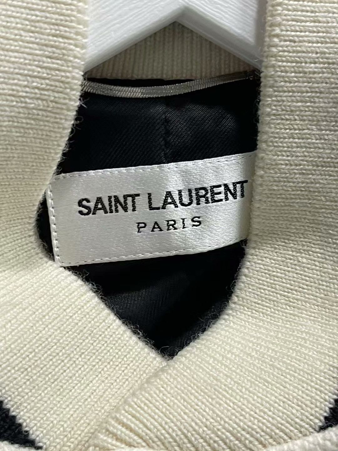 Saint Laurent Paris Saint Laurent White Baseball Jacket Size US XS / EU 42 / 0 - 5 Thumbnail