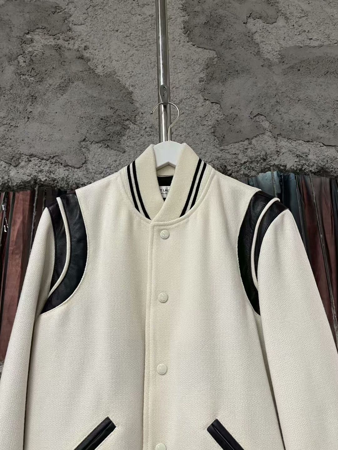 Saint Laurent Paris Saint Laurent White Baseball Jacket Size US XS / EU 42 / 0 - 3 Thumbnail
