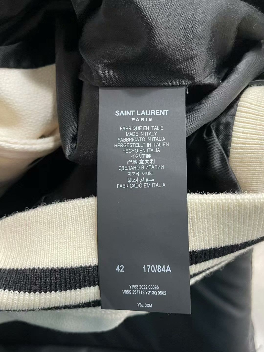 Saint Laurent Paris Saint Laurent White Baseball Jacket Size US XS / EU 42 / 0 - 6 Thumbnail