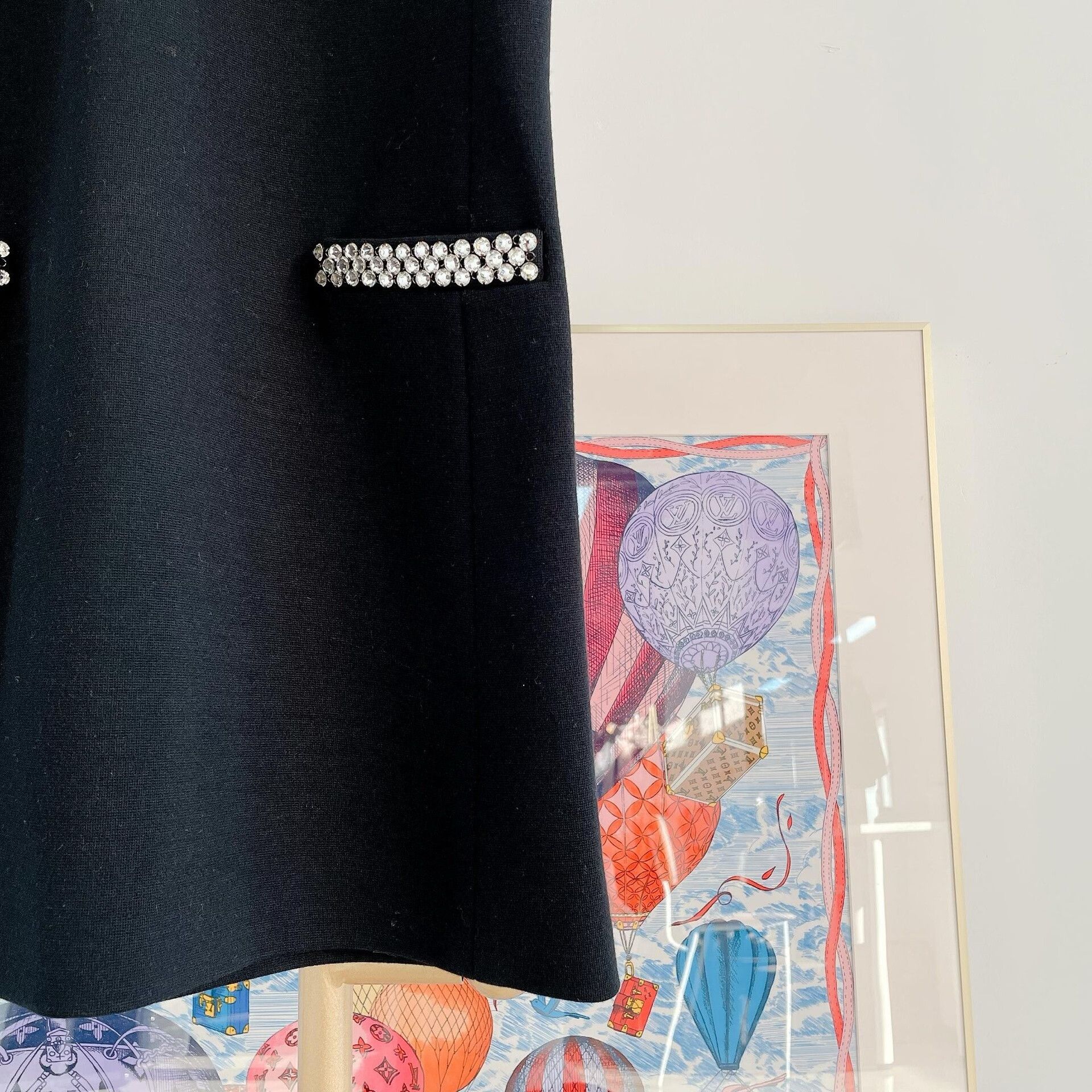 Saint Laurent Paris Saint Laurent Black Diamond Trim Dress Size S / US 4 / IT 40 - 3 Thumbnail