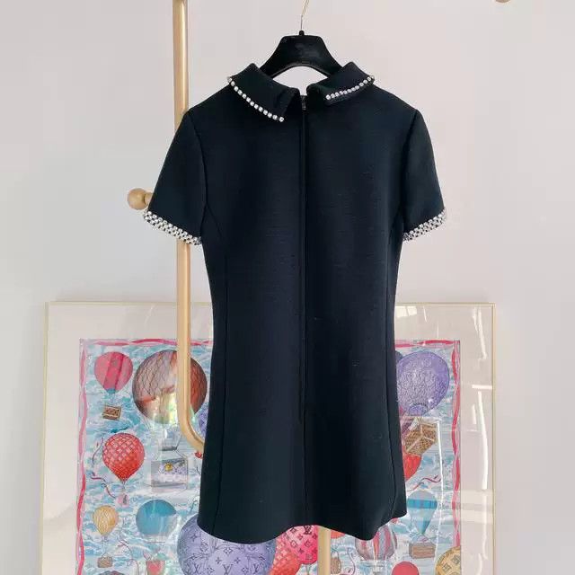 Saint Laurent Paris Saint Laurent Black Diamond Trim Dress Size S / US 4 / IT 40 - 2 Thumbnail