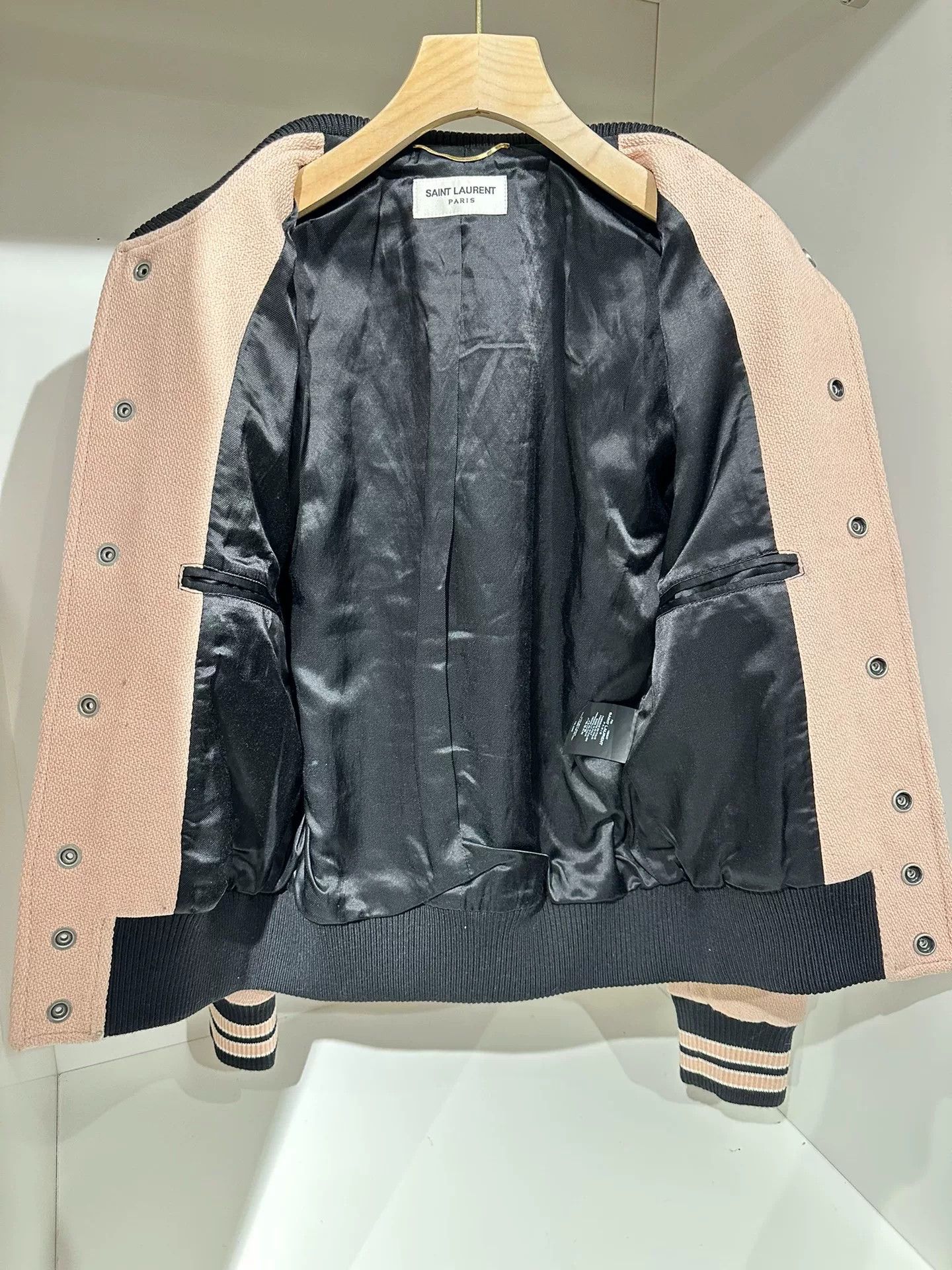 Saint Laurent Paris Saint Laurent Pink Baseball Jacket Size XS / US 0-2 / IT 36-38 - 3 Thumbnail
