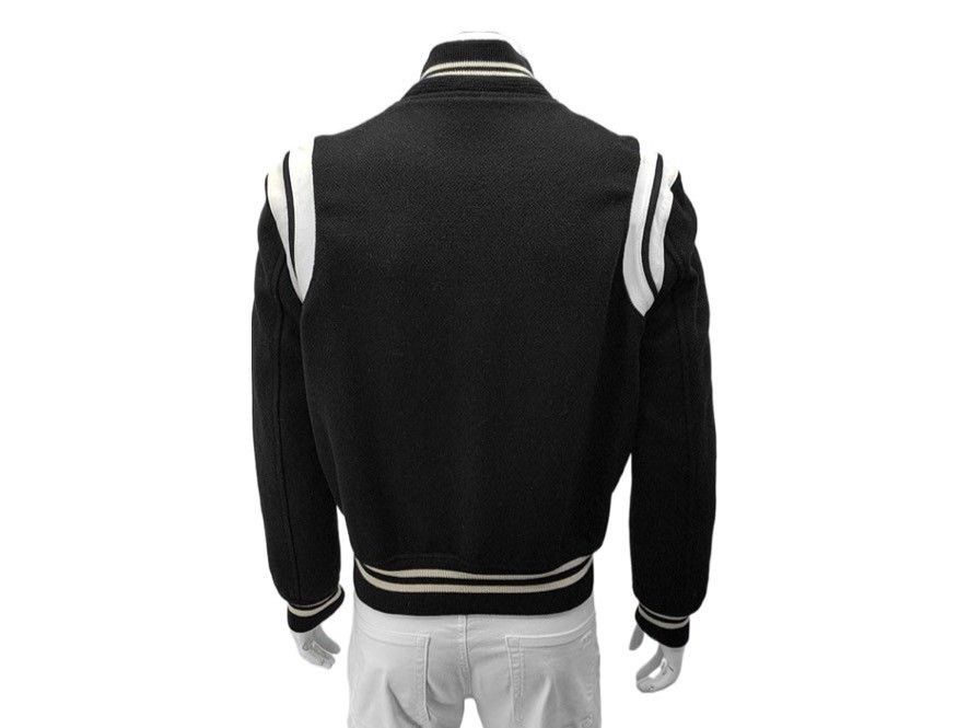 Saint Laurent Paris Saint Laurent Black White Varsity Jacket Size US M / EU 48-50 / 2 - 2 Thumbnail