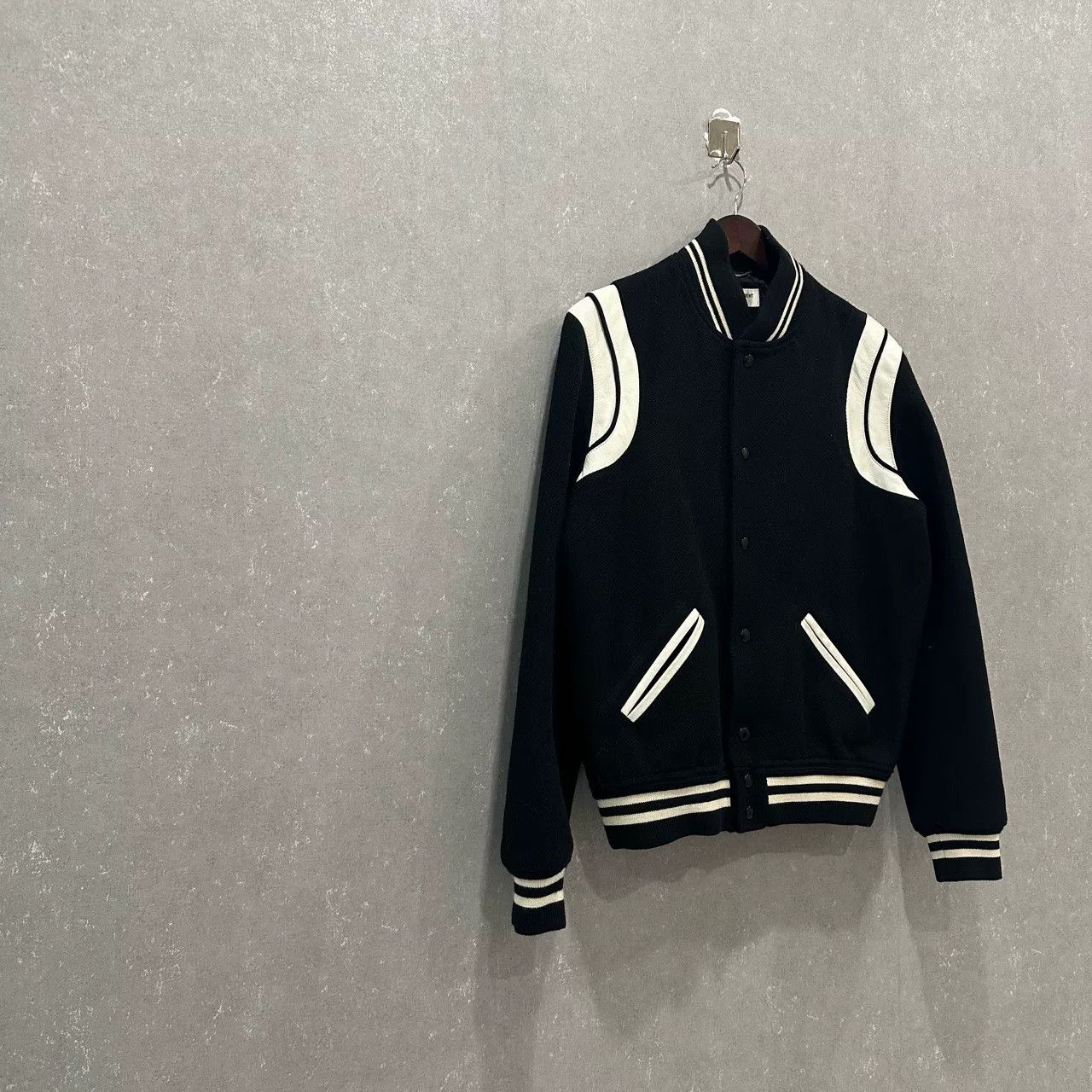 Saint Laurent Paris Saint Laurent Black White Baseball Jacket Size US M / EU 48-50 / 2 - 3 Thumbnail