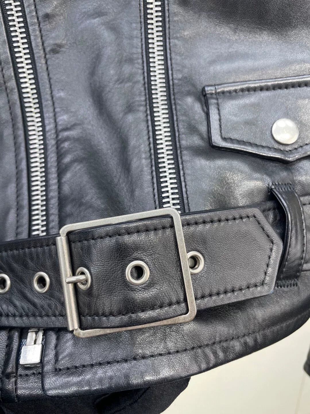 Saint Laurent Paris YSL Saint Laurent Black Biker Jacket Size XS / US 0-2 / IT 36-38 - 4 Thumbnail