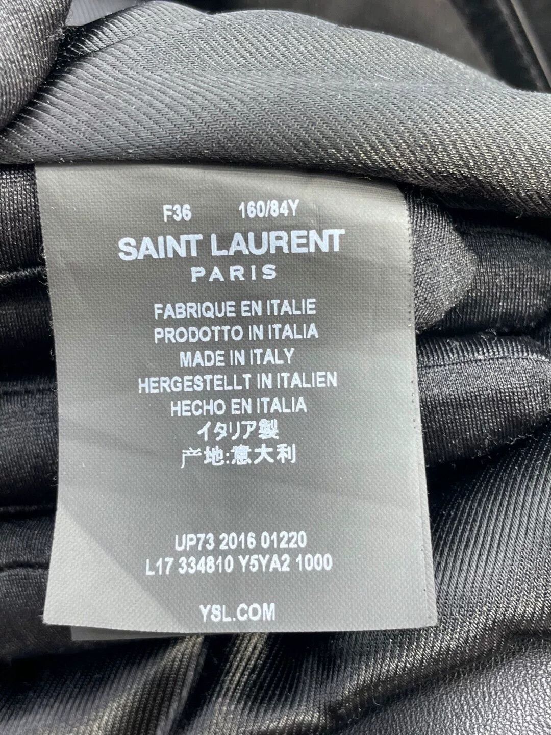 Saint Laurent Paris YSL Saint Laurent Black Biker Jacket Size XS / US 0-2 / IT 36-38 - 8 Thumbnail