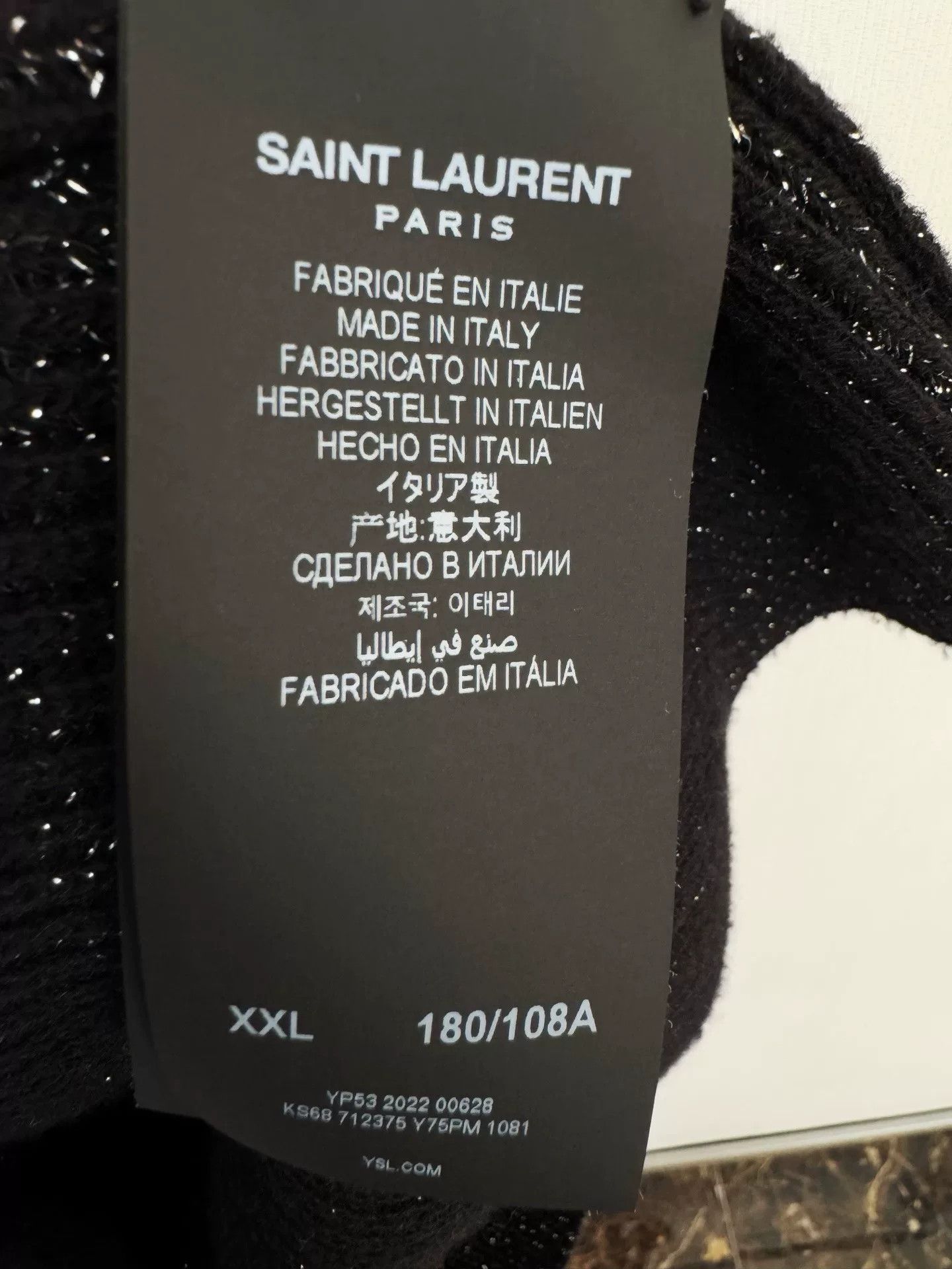 Saint Laurent Paris Saint Laurent Metallic Thread Cardigan Size US XXL / EU 58 / 5 - 4 Thumbnail