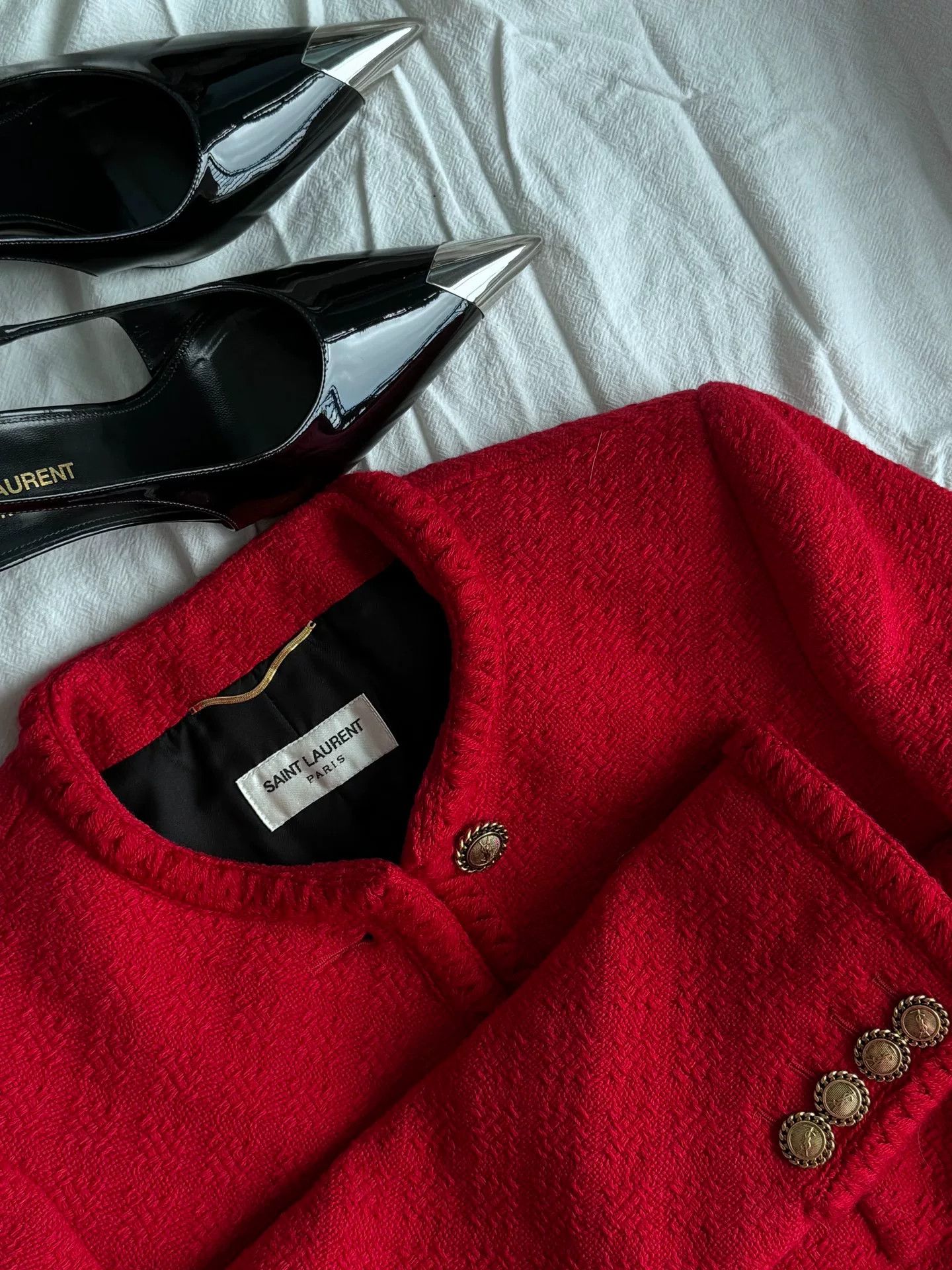 Saint Laurent Paris Saint Laurent Red Jacket Size XS / US 0-2 / IT 36-38 - 3 Thumbnail