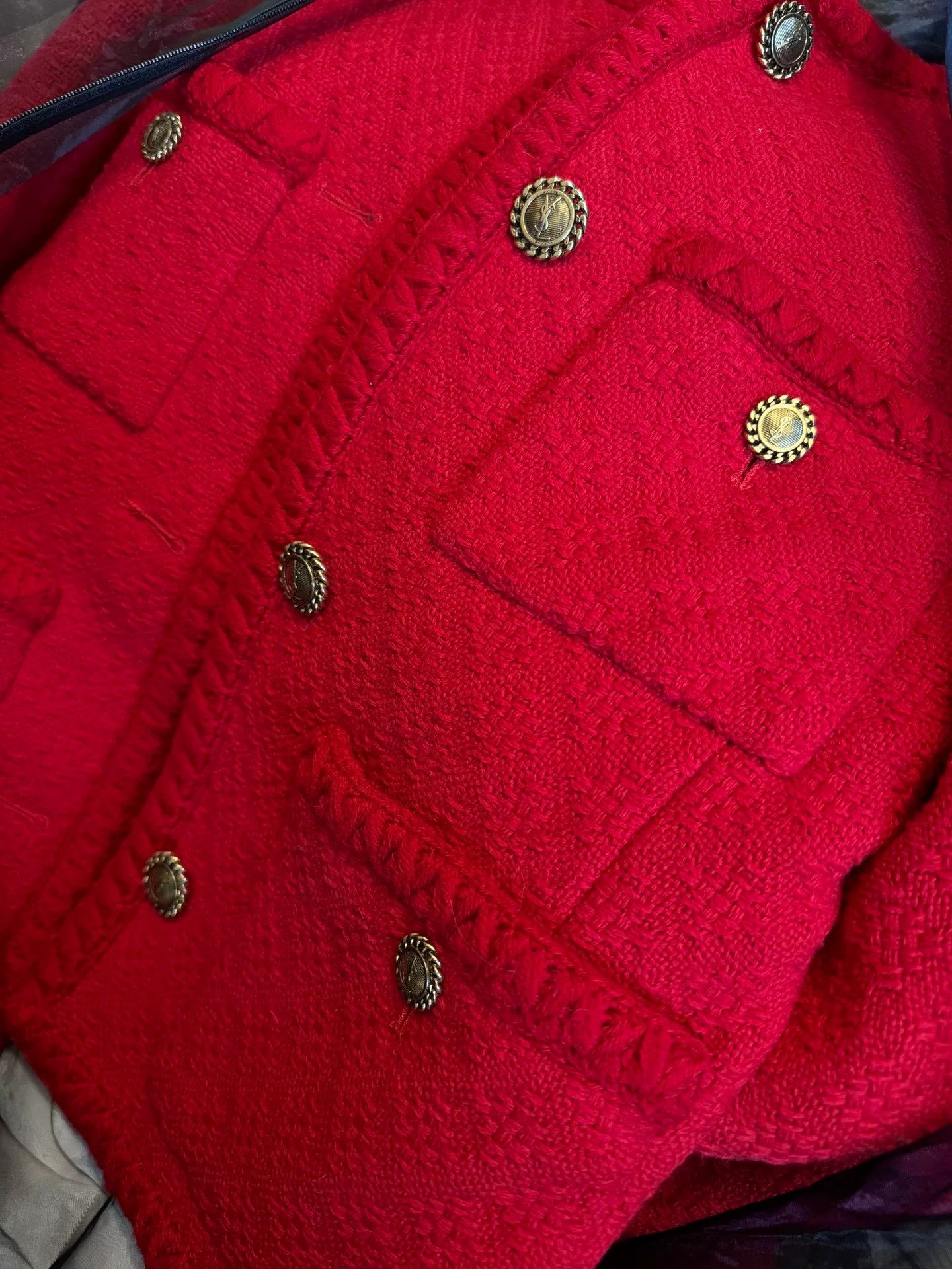 Saint Laurent Paris Saint Laurent Red Jacket Size XS / US 0-2 / IT 36-38 - 2 Thumbnail