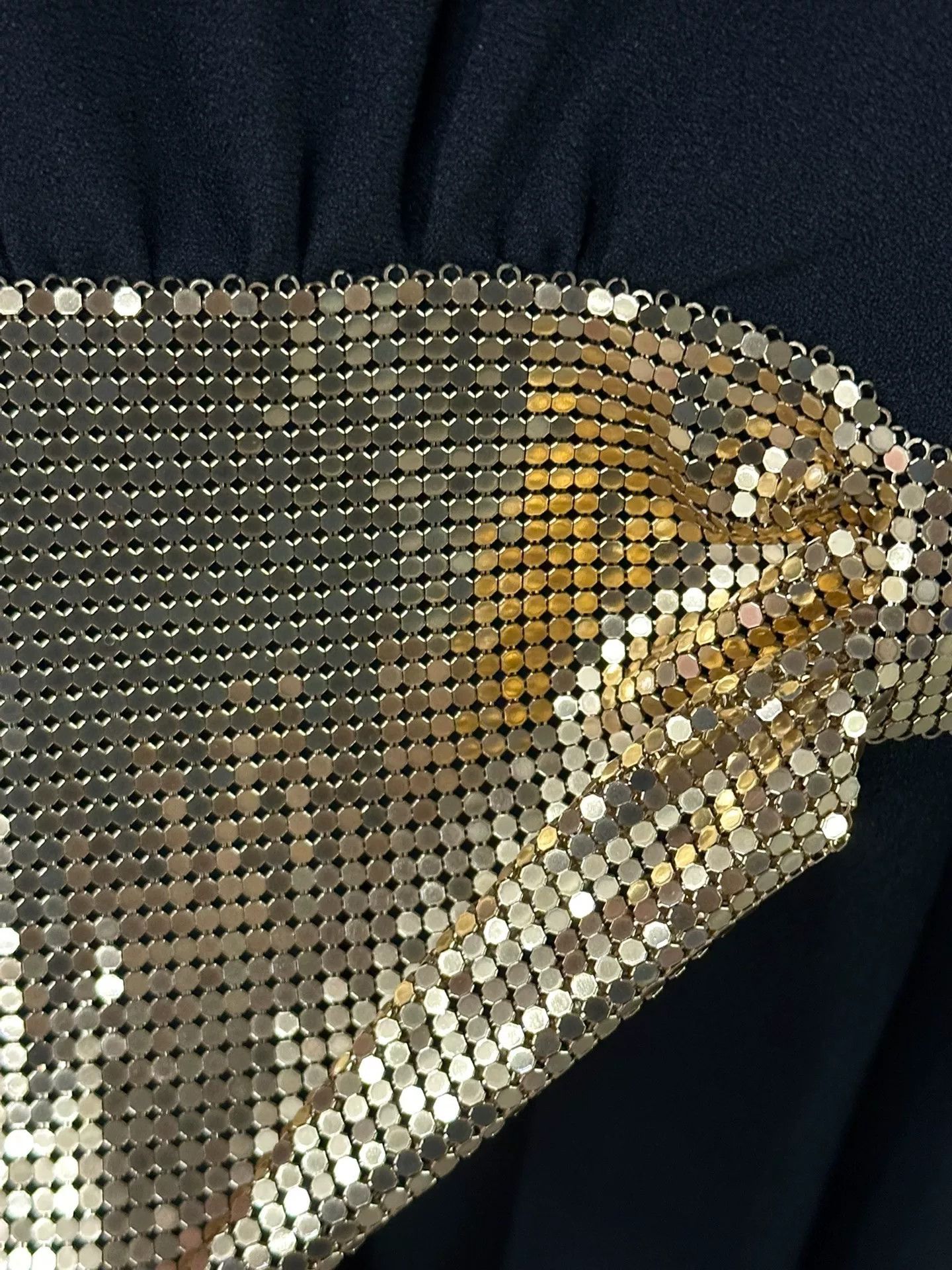 Saint Laurent Paris Saint Laurent Black Gold Sequin Bow Jumpsuit Size 40" / US 18 - 3 Thumbnail