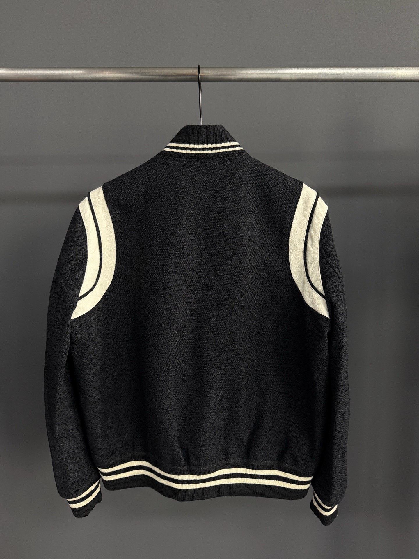 Saint Laurent Paris Saint Laurent Black White Varsity Jacket Size US L / EU 52-54 / 3 - 2 Thumbnail