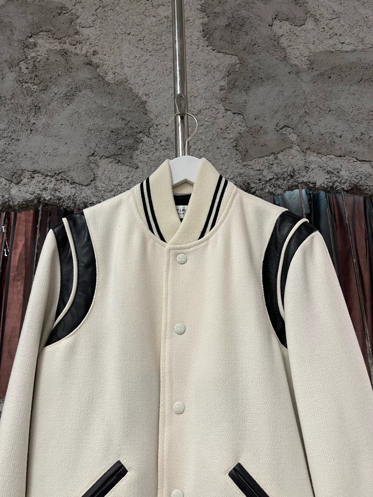 Saint Laurent Paris Saint Laurent White Baseball Jacket Size US XS / EU 42 / 0 - 3 Thumbnail