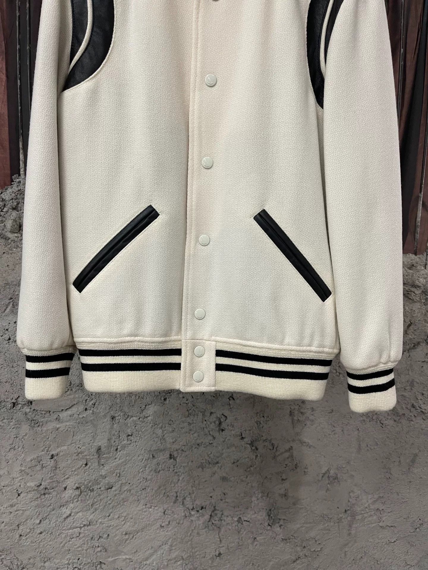 Saint Laurent Paris Saint Laurent White Baseball Jacket Size US XS / EU 42 / 0 - 4 Thumbnail