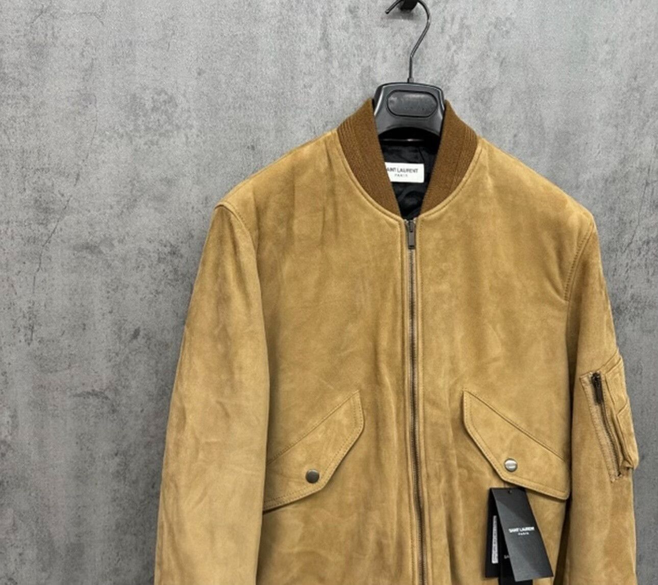 Saint Laurent Paris Saint Laurent Tan Suede Bomber Jacket Size US M / EU 48-50 / 2 - 2 Thumbnail